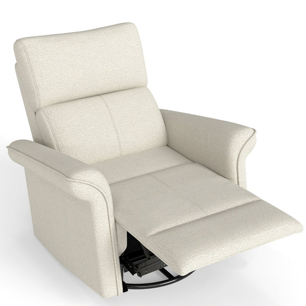 English Elm Power Power Swivel Rocker Recliner Chair with Wide Armrests, Dual USB Charging Ports, Compact Comfort Gray W1028S00054