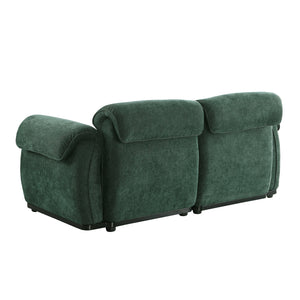English Elm 102 Inch Linen Modular Sectional Sofa with Hidden Storage and Cloud Cushion Comfort Green W1099S00202