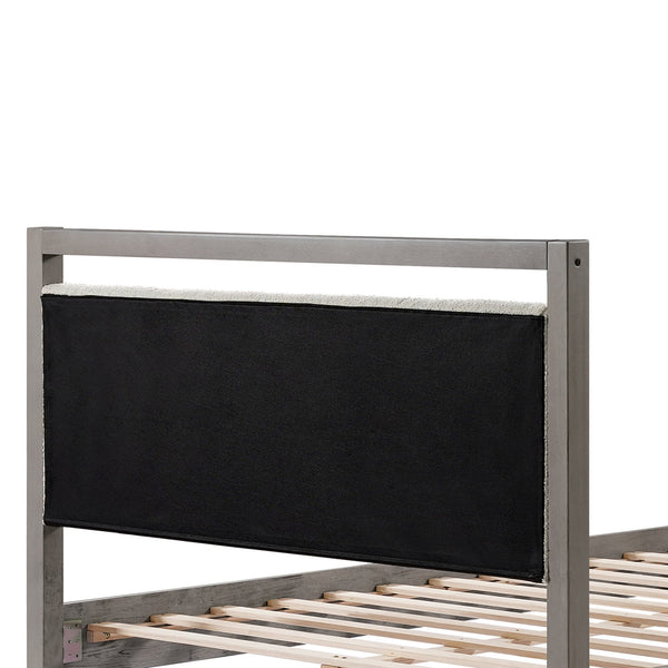 English Elm Christopher Knight Home® - King Platform Bed with Ivory Boucle Headboard, Solid Wood Frame, Slat Support & Underbed Storage Space N758D801011D