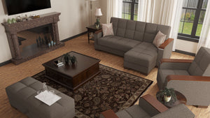 English Elm Primenest Zenaero Convertible Ottoman With Storage - Stylish Brown Chenille, Space-Saving Design B030P280989-GIGA