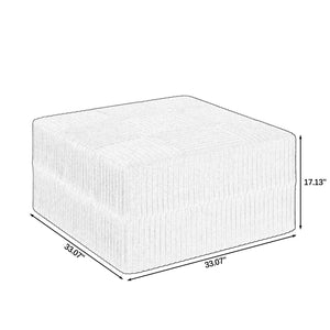English Elm Ottoman Modular Sectional Sofa Terrycloth Upholstered Foam Sleeper for Modern Living Spaces Grey W487P462940