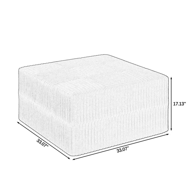 English Elm Ottoman Modular Sectional Sofa Terrycloth Upholstered Foam Sleeper for Modern Living Spaces Grey W487P462940