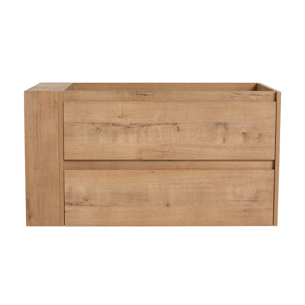 English Elm 36" Wall Mounting Bathroom Vanity with Soft-Close 2/3 Drawers, Adjustable Side Shelf, Water-Resistant Finish W999P168519