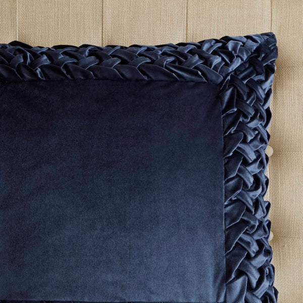 English Elm 1 Plush 26x26" Euro Sham Navy Velvet Decorative Throw Pillow Cover Luxurious Soft Texture B035P366515