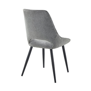 English Elm Modern Gray Velvet Dining Chairs Set of 2 – Plush Upholstered Side Chairs, Black Metal Legs, 22"x36.5" Comfort B011P321300