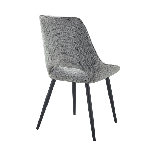 English Elm Modern Gray Velvet Dining Chairs Set of 2 – Plush Upholstered Side Chairs, Black Metal Legs, 22"x36.5" Comfort B011P321300