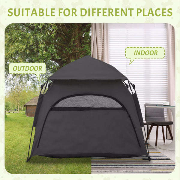 English Elm Dog Pop-up Shade Tent with Oxford Fabric Ventilation Windows and Ground Pegs Carry Bag T3971P407049