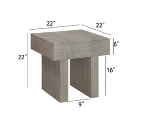 English Elm 1pc Sleek Contemporary Coffee Table with Storage Drawers, Metal Pulls and Modern Wooden Design Grey+Brown 25 L x 25 W x 12 H B011P245868