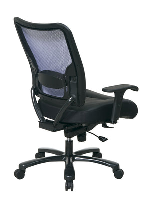 OSP Home Furnishings Big Tall Ergonomic Office Chair Breathable Mesh Back Bonded Leather Seat 400 Lb 75-47A773