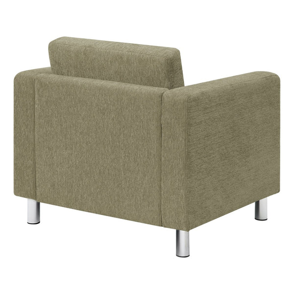 OSP Home Furnishings Pacific Club Chair with Chrome Legs Modern Upholstered Accent Seat for Living Room Armchair PAC51-S126