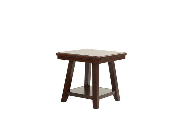 English Elm Modern Walnut Finish End Table with Open Shelf, Solid Rubberwood Legs, 22" x 24" x 22"H Stylish Storage B011P396188