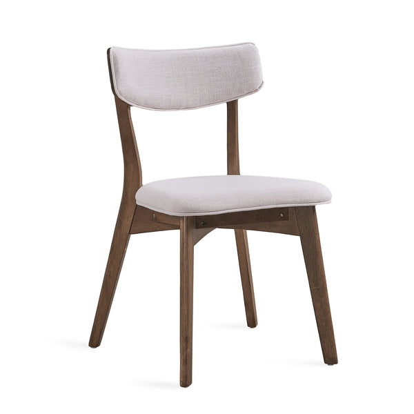 English Elm Caleb Mid-century Upholstered Dining Chair Set of Four with Tapered Oak Legs Light Beige,Walnut N768P282333W