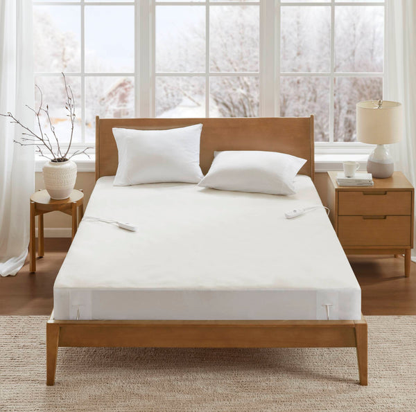 English Elm 1-Piece King Heated Mattress Pad - Cozy Comfort With 5 Heat Settings & Deep 15" Skirt For Winter Warmth B035P408314