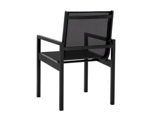 Sunpan Merano Dining Armchair Set of 2 - Modern Design with Durable Aluminum Frame for Stylish Comfort Black