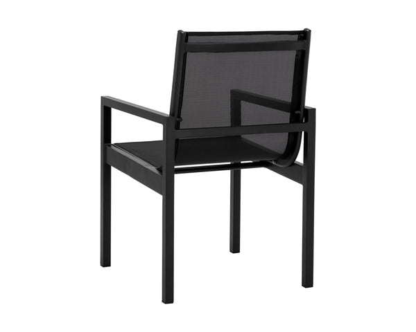 Sunpan Merano Dining Armchair Set of 2 - Modern Design with Durable Aluminum Frame for Stylish Comfort Black