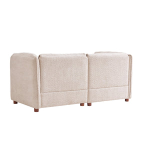 English Elm Aura Boucle Modular Sectional Sofa Low Profile 2 Seat Contemporary Living Room N773P386676S