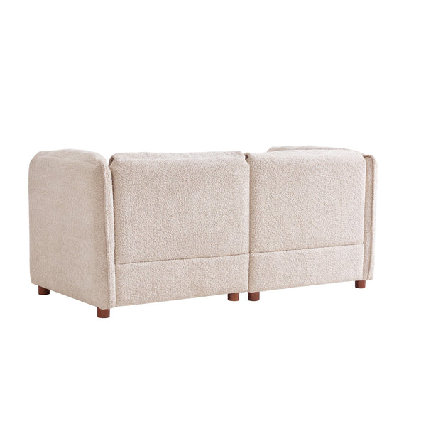 English Elm Aura Boucle Modular Sectional Sofa Low Profile 2 Seat Contemporary Living Room N773P386676S