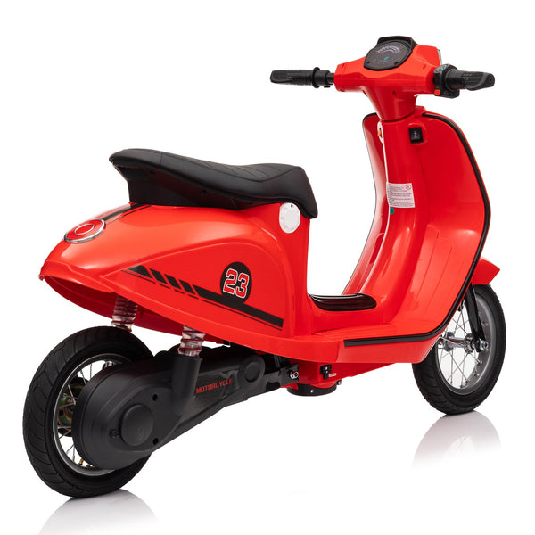 English Elm 24v Kids Electric Dirt Bike with Pneumatic Tires Suspension and Bluetooth for Ages 8-14 W1578P297812