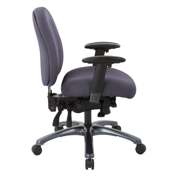 OSP Home Furnishings Multi-function Ergonomic High Back Office Chair with Lumbar Support and Titanium Base Mid Jet 8512-297