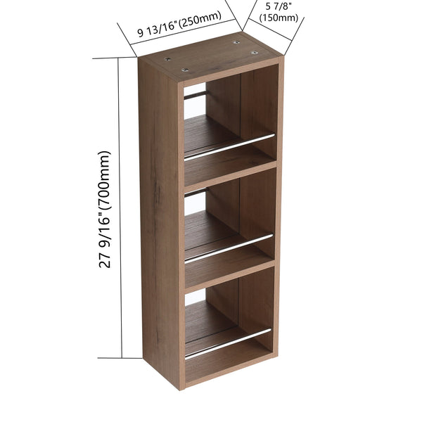 English Elm 10'' Wall Mount Bathroom Mirror Cabinet Open Shelf Plywood Melamine Storage Organizer W999P470292