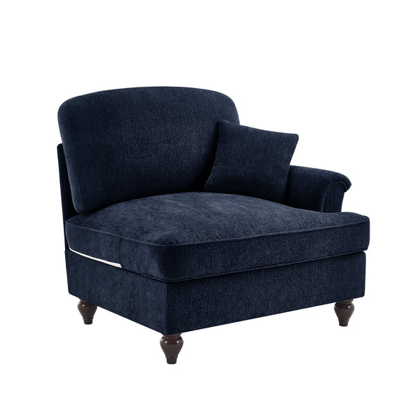 English Elm Sofa Rsf Chenille Sectional with Floral Backrest and Detachable Ruffle Skirt Design W3041P332620
