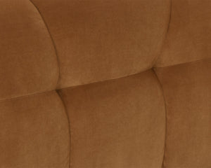 Sunpan Romy Sofa - Plush Meg Gold Upholstery & Distressed Brown Birch Legs for Ultimate Comfort & Style