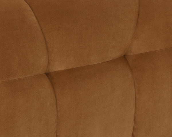 Sunpan Romy Sofa - Plush Meg Gold Upholstery & Distressed Brown Birch Legs for Ultimate Comfort & Style
