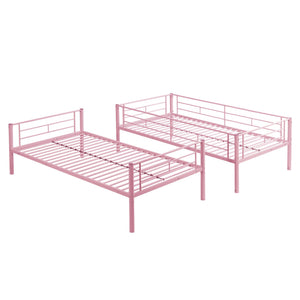 English Elm Metal Bunk Bed Twin Over with Built-in Staircase for Kids Shared Bedroom W311P201415
