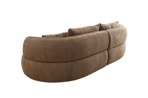 English Elm Wks7c Curved Modular Sofa Solid Wood Frame Fabric Upholstery Seats 4 Living Room Camel W2085S00075