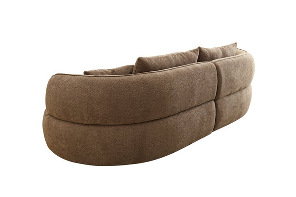 English Elm Wks7c Curved Modular Sofa Solid Wood Frame Fabric Upholstery Seats 4 Living Room Camel W2085S00075