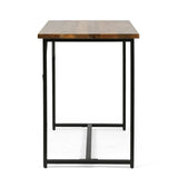 Christopher Knight Home® - Noble House - Vinton Modern Industrial Handmade Mango Wood Console Table, Honey Brown and Black