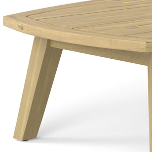 English Elm Parkside Handcrafted Outdoor Coffee Table in Light Teak – Solid Acacia, Slatted Top, Durable Style B136P159370