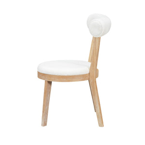 English Elm Set Of 2 Modern Upholstered Dining Chairs - Beige Fabric, Rubberwood Frame, Stylish & Durable Design N842P315190N-GIGA