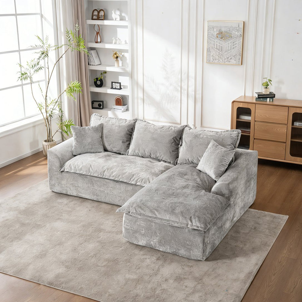English Elm 103" Chenille Cloud Sectional Modular L Shape Sofa for Spacious Living Room Comfort W1170S00043