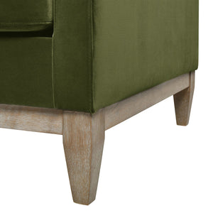 English Elm Jennifer Taylor Home - Knox 84" Modern Farmhouse Sofa In Olive Green Velvet - Durable, Cozy, And Easy-Care Comfort For Homes B2719P238333