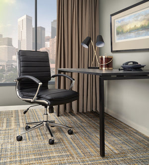 OSP Home Furnishings Mid Back Faux Leather Manager Chair with Lumbar Support and Pneumatic Height Control SPX23591C-U6