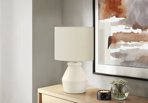 English Elm Lighting, Modern Cream Ceramic Table Lamp With Ivory Shade - Elegant Accent For Any Room B2710P221299
