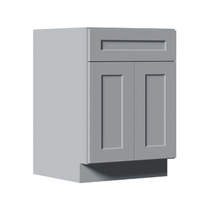 English Elm 24" Gray Shaker Solid Wood Base Cabinet Soft Close Drawer Adjustable Kitchen Bath W5662P465949