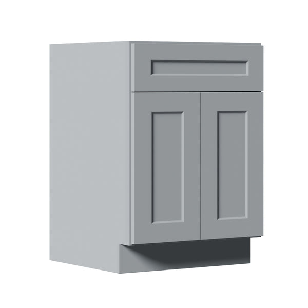 English Elm 24" Gray Shaker Solid Wood Base Cabinet Soft Close Drawer Adjustable Kitchen Bath W5662P465949