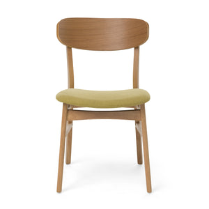 English Elm Christopher Knight Home® - DINING Chair with Cushioned Fabric Seat and Polished Wood Frame — Elegant Modern Comfort for Home Green 58925.00GTE