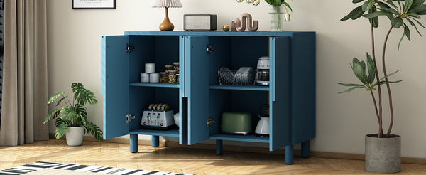 English Elm Trexm Ash Veneer Sideboard with Flush Arc Handles and Adjustable Shelves for Dining Areas N715P264916M