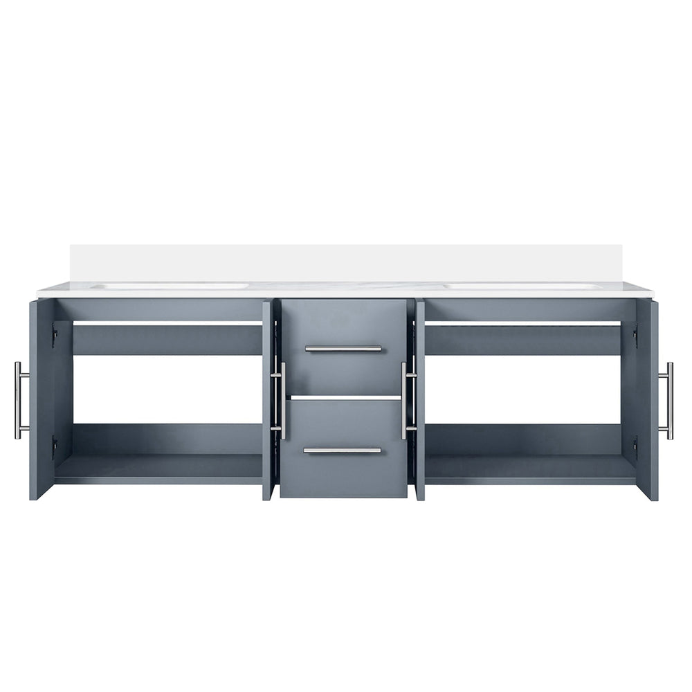 English Elm Dark Grey 60" Double Bath Vanity with Cultured Marble Top, Solid Wood, Soft-Close Drawers, Storage B2731P258671