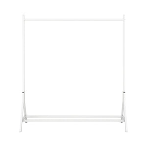 English Elm Garment Industrial Vintage Freestanding Clothing Rack with Shoe Shelf, Adjustable Feet, Heavy Duty Finish White W840P201093