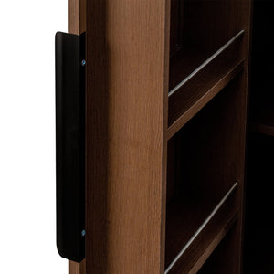 English Elm 62.99In Kitchen Pantry Cabinet - Stylish Walnut Storage Sideboard With Doors & Adjustable Shelves W331S00188