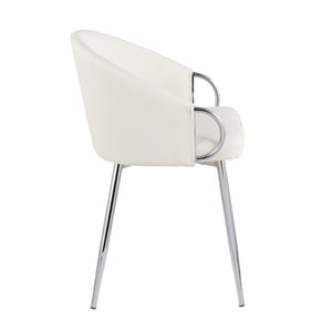 English Elm Chair with Silver Metal Frame and Padded Faux Leather Seat for Modern Dining Spaces B202P471300
