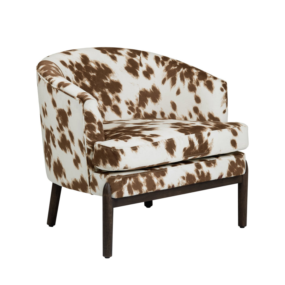 Crestview Collection Rustic Accent Chair With Cowhide Pattern - Durable, Stylish Living Room Furniture For Comfort Brown Polyester Cvfzr6151
