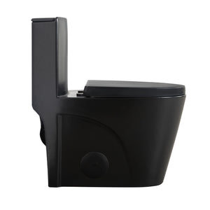 English Elm One-piece Elongated Porcelain Toilet Dual Flush Ada Comfort Height Soft Close Seat Black W1920P420642