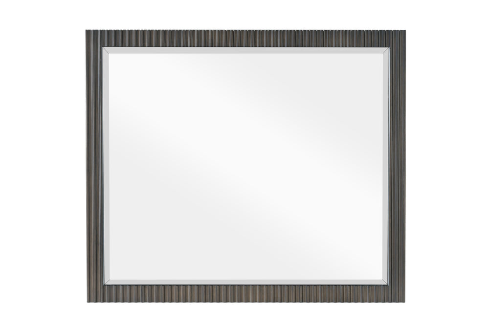 English Elm Clayten Espresso Finish Wall Mirror with Beveled Glass and Sturdy Rubberwood Frame, 38"x33" B2726P294788