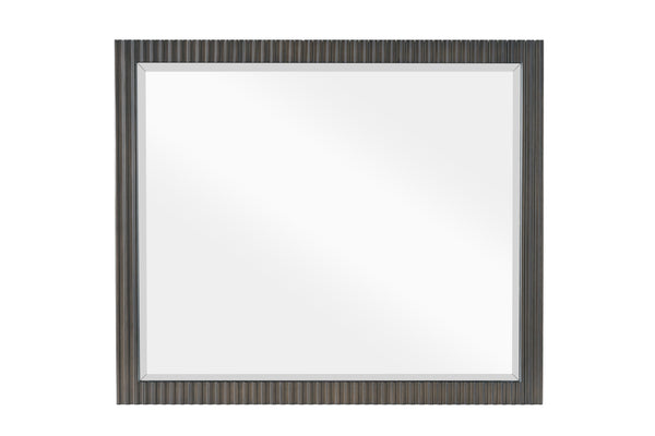 English Elm Clayten Espresso Finish Wall Mirror with Beveled Glass and Sturdy Rubberwood Frame, 38"x33" B2726P294788