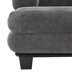 English Elm Oversized Chenille Chaise Lounge Deep Seat Sculptural Armrests Modern Living Room Retreat Grey N763P326441E